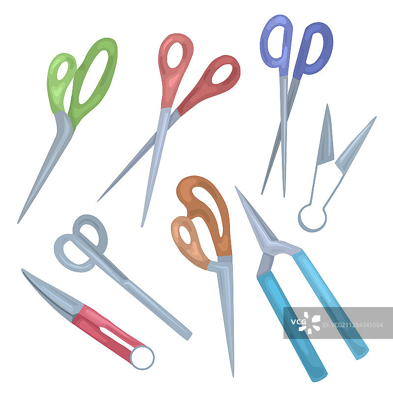 各种彩色剪刀扁平合集图片素材