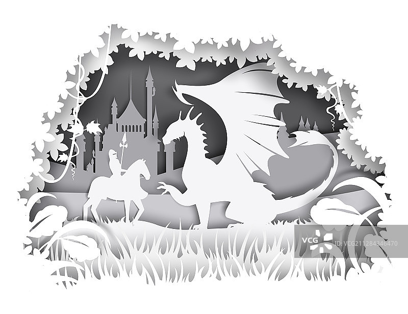 骑士与龙搏斗图片素材