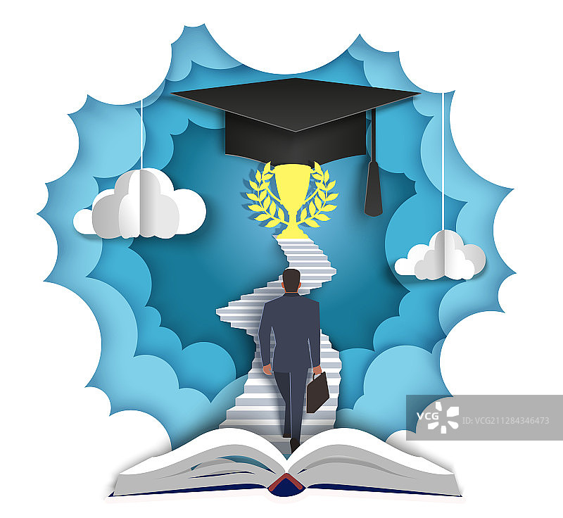 纸上的求知之路图片素材