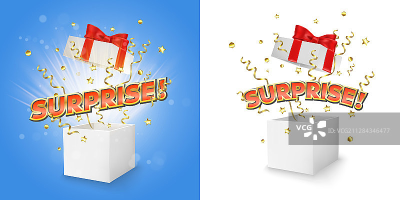 banner惊喜礼品盒概念图片素材