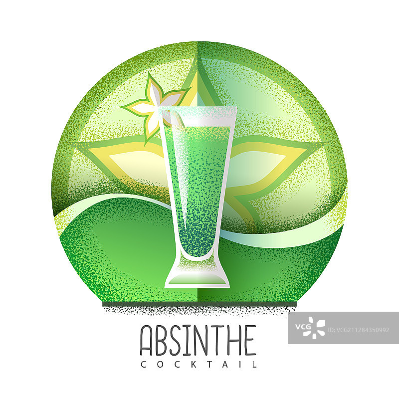 苦艾酒鸡尾酒图标颗粒纹理设计图片素材