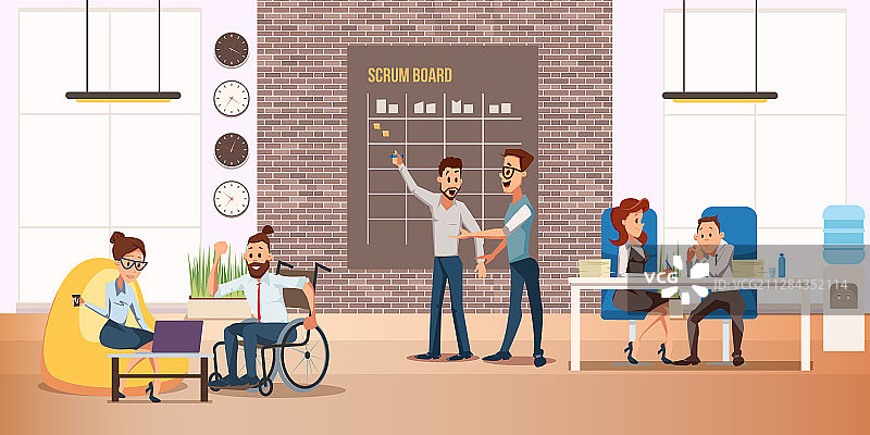 残障人士完整生活扁平概念图片素材