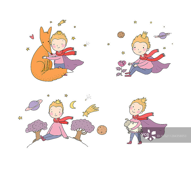 小王子：关于男孩和玫瑰的童话故事图片素材