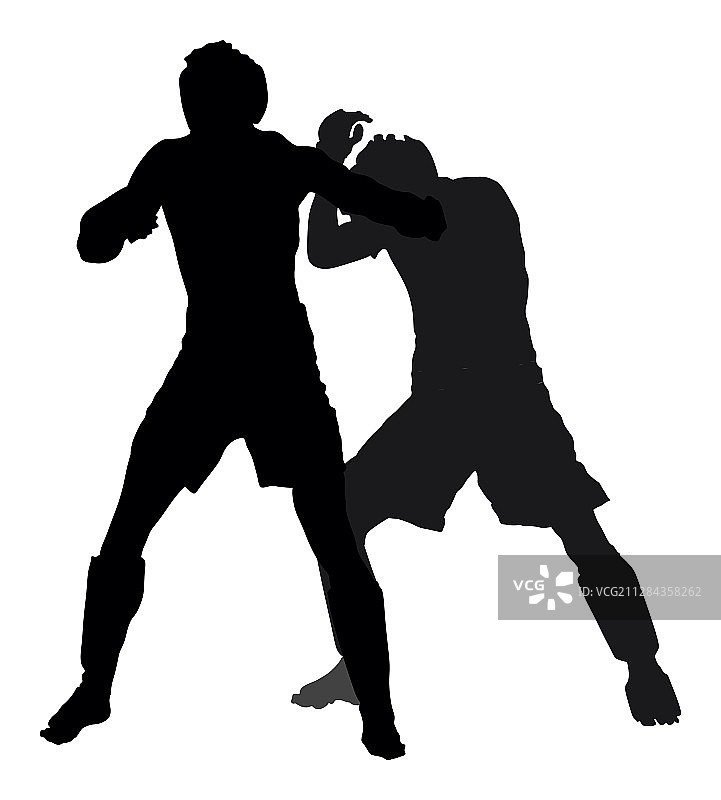 两位综合格斗选手在擂台上格斗图片素材