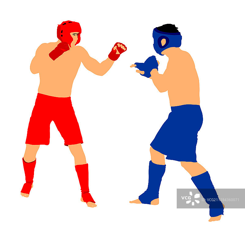 八角笼中格斗的两名综合格斗选手图片素材