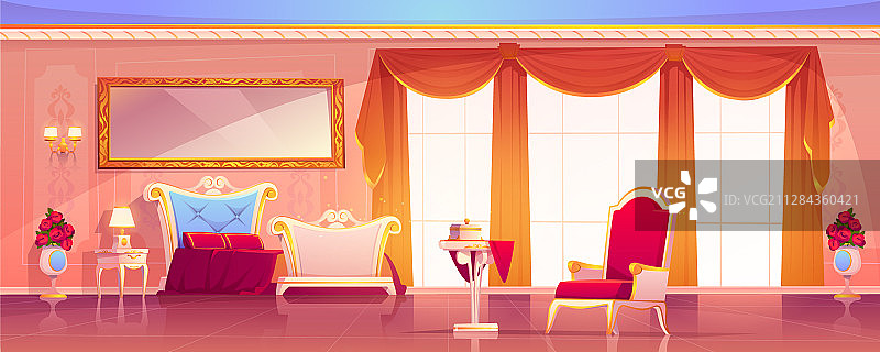 帝国风格的皇家空旷宫殿内景图片素材