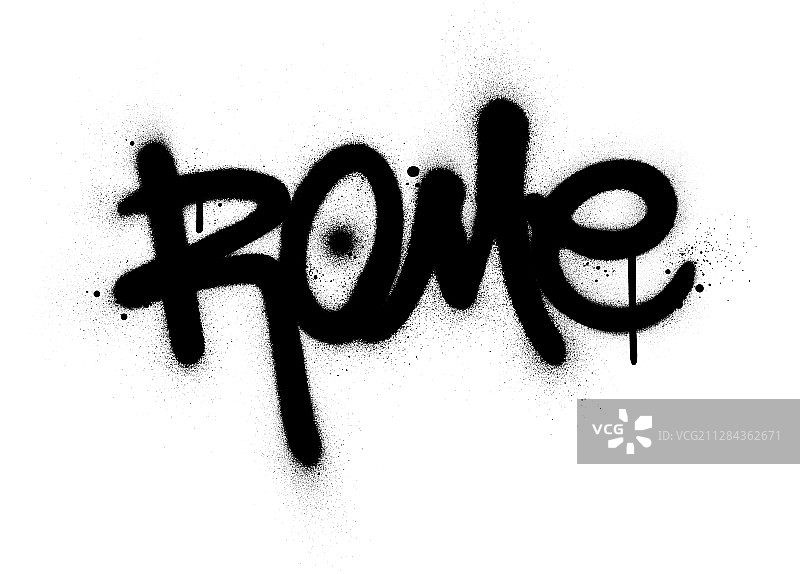 黑色“罗马”单词涂鸦图片素材