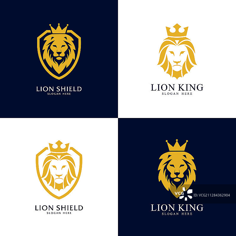 狮子盾牌logo设计图片素材