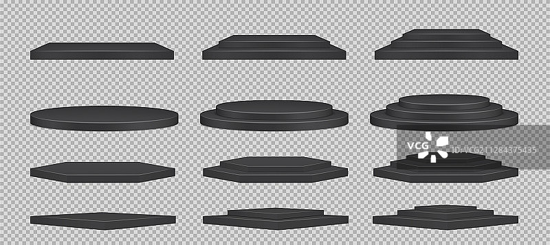 带背景的黑色领奖台图片素材
