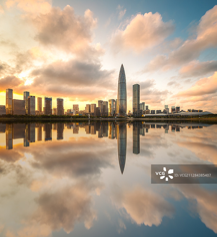 深圳城市景观日落晚霞-2图片素材