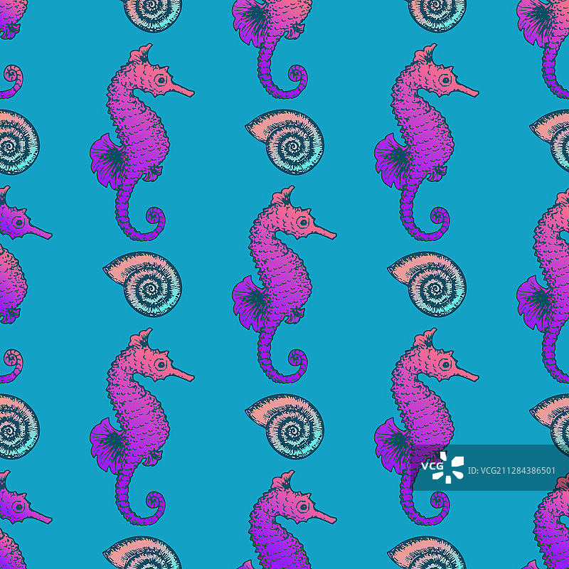 海洋生物无缝图案图片素材