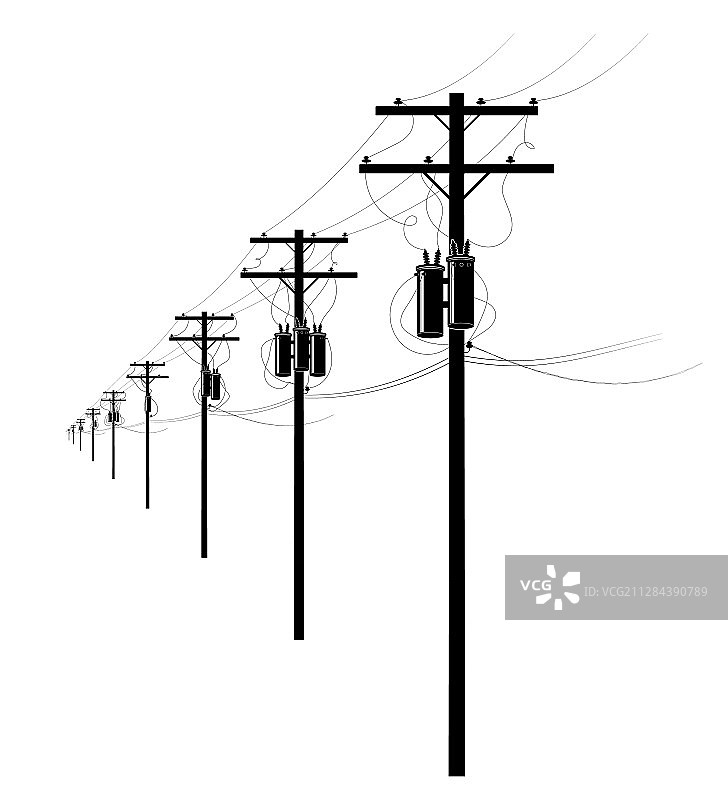能源与技术电线杆道路图片素材