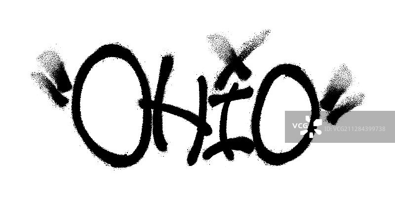 黑色喷绘俄亥俄字体涂鸦图片素材