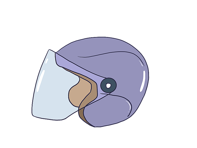 元素：手绘头盔图片素材