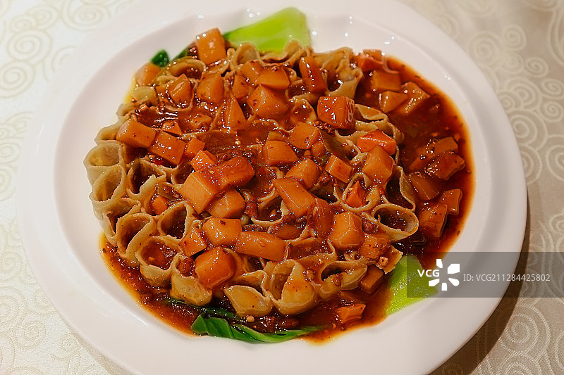 山西传统晋菜特色面食小吃莜面栲栳栳图片素材