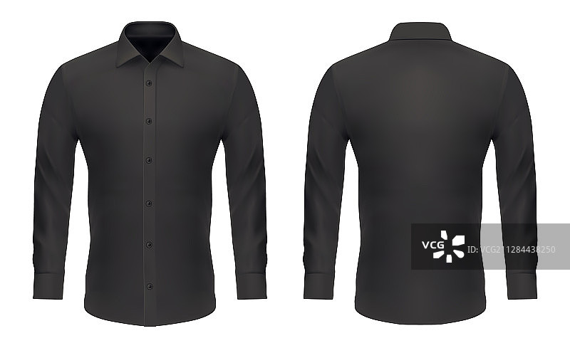 男士黑色正装衬衫样机图片素材