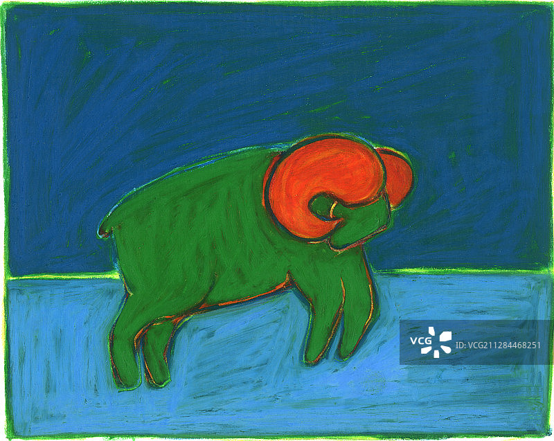 跳跃的公羊插画图片素材