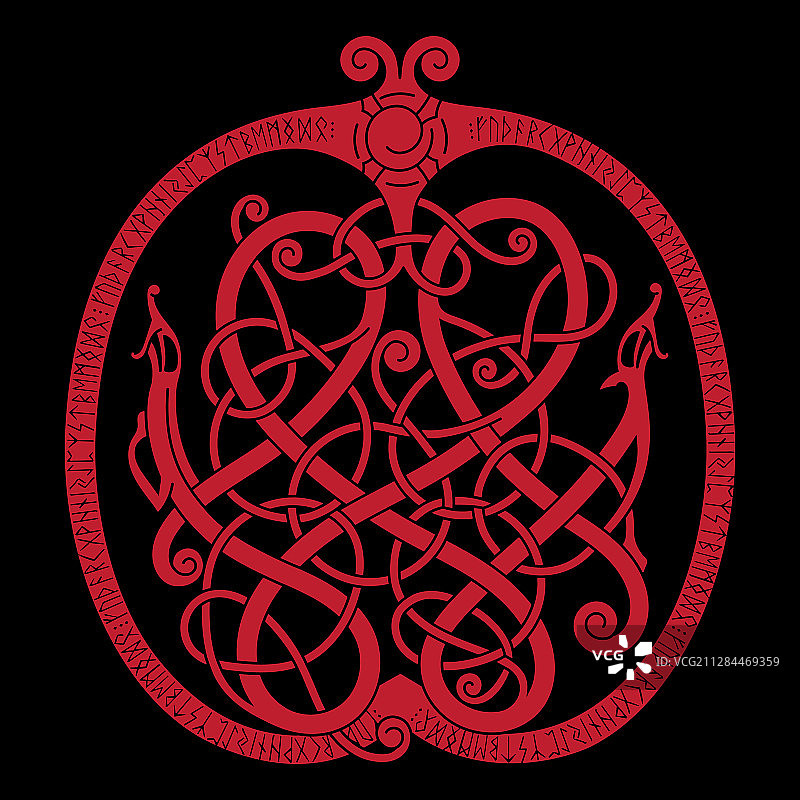 凯尔特风格的古代装饰龙图片素材