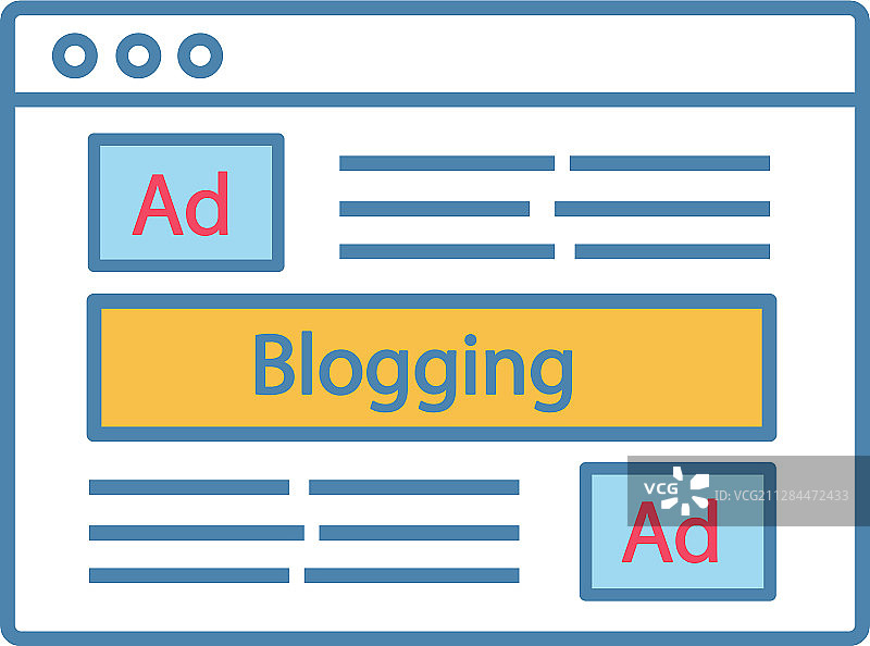 博客广告彩色图标图片素材