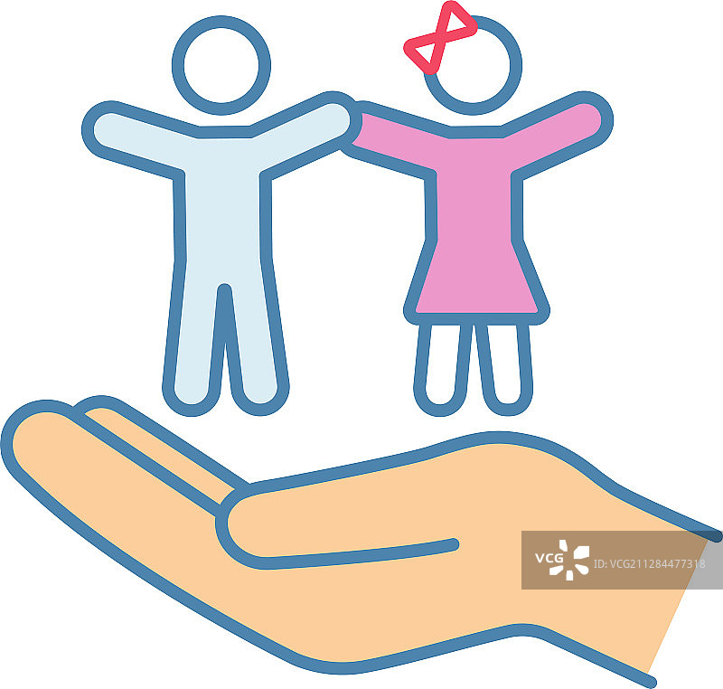 儿童权利彩色图标图片素材