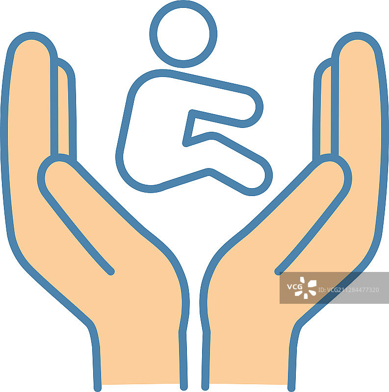 儿童监护权彩色图标图片素材