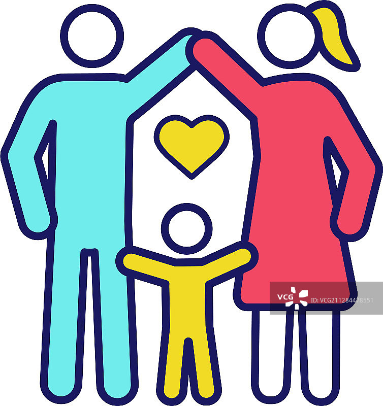 儿童保护彩色图标图片素材