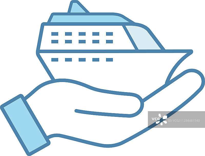 邮轮服务彩色图标图片素材