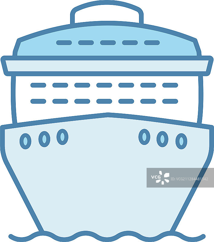 游轮正视图彩色图标图片素材
