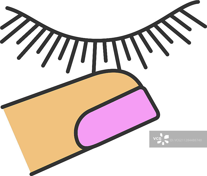 禁止触摸睫毛彩色图标图片素材