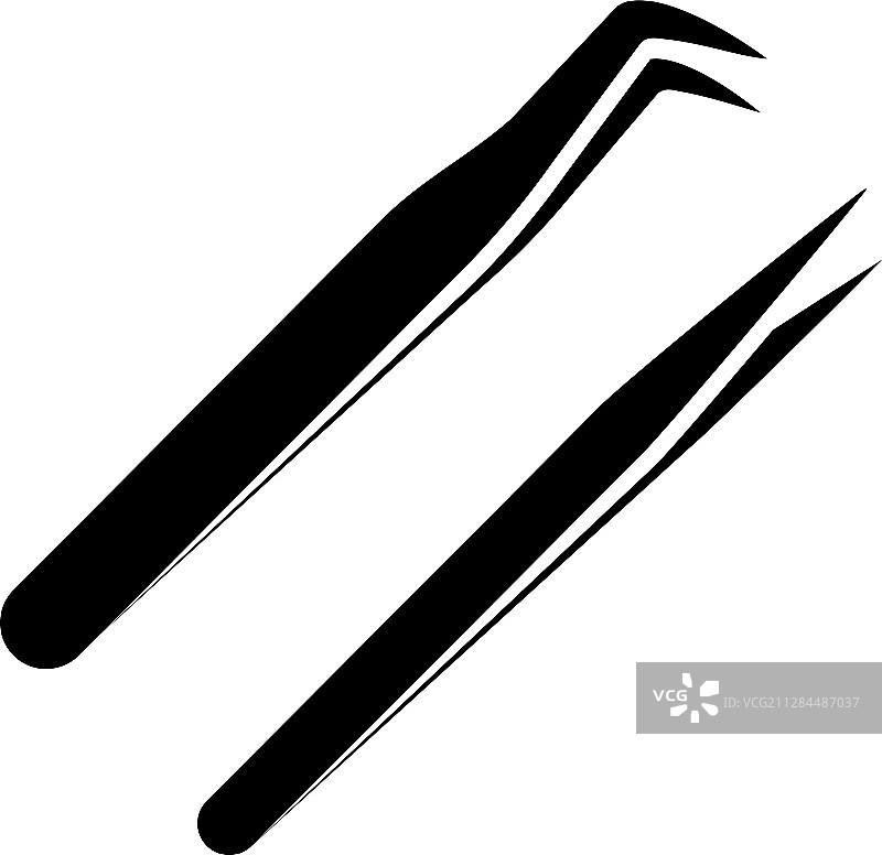 睫毛延长镊子轮廓图标图片素材