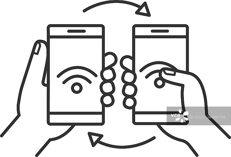 NFC数据传输线性图标图片素材