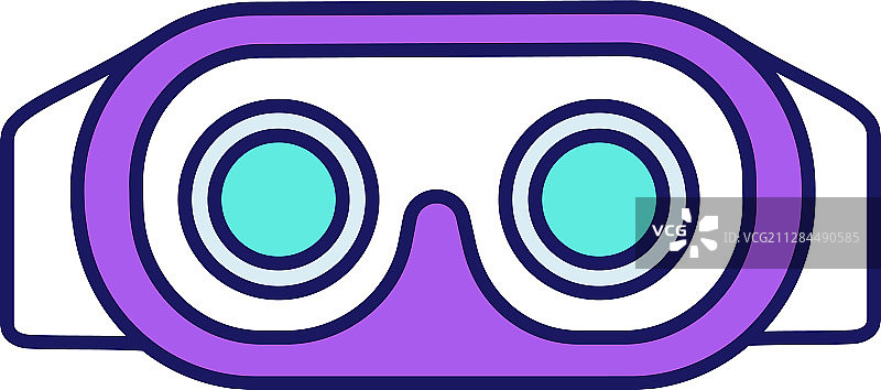 VR头戴式设备内部视图彩色图标图片素材
