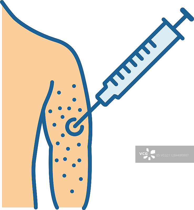 疫苗过敏彩色图标图片素材
