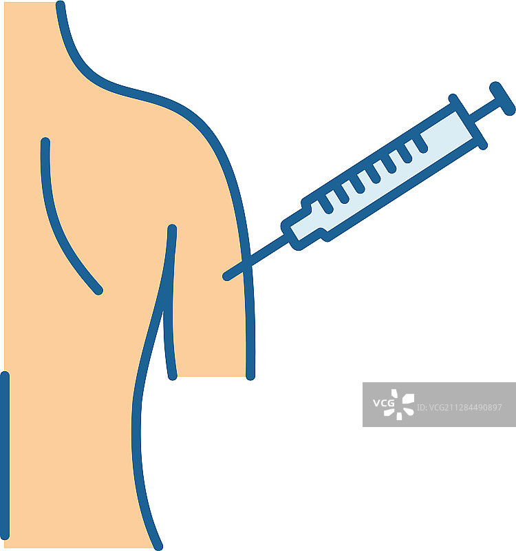 疫苗接种彩色图标图片素材