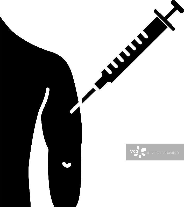 男子手臂注射标志图片素材