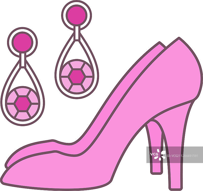 婚礼配饰彩色图标图片素材