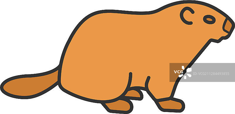 土拨鼠日彩色图标图片素材