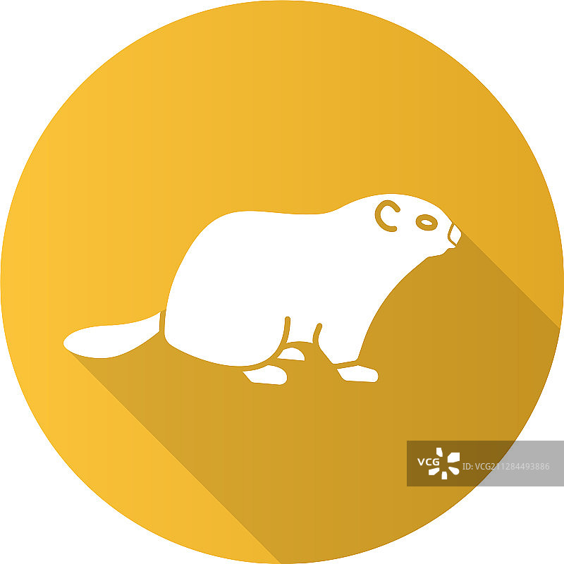 土拨鼠日扁平风格长阴影图标图片素材