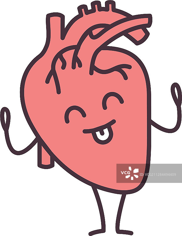 快乐的人类心脏表情符号彩色图标图片素材