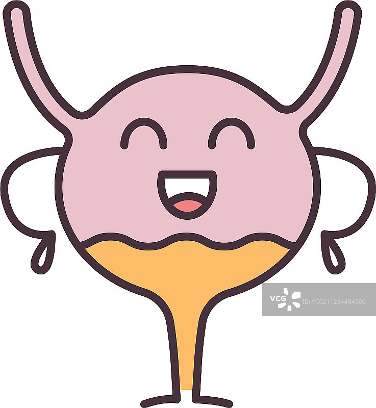 快乐的膀胱表情符号彩色图标图片素材