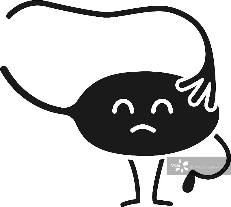 悲伤的卵巢和输卵管字符标志符号图片素材