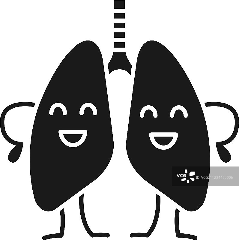 快乐的肺部卡通图标图片素材