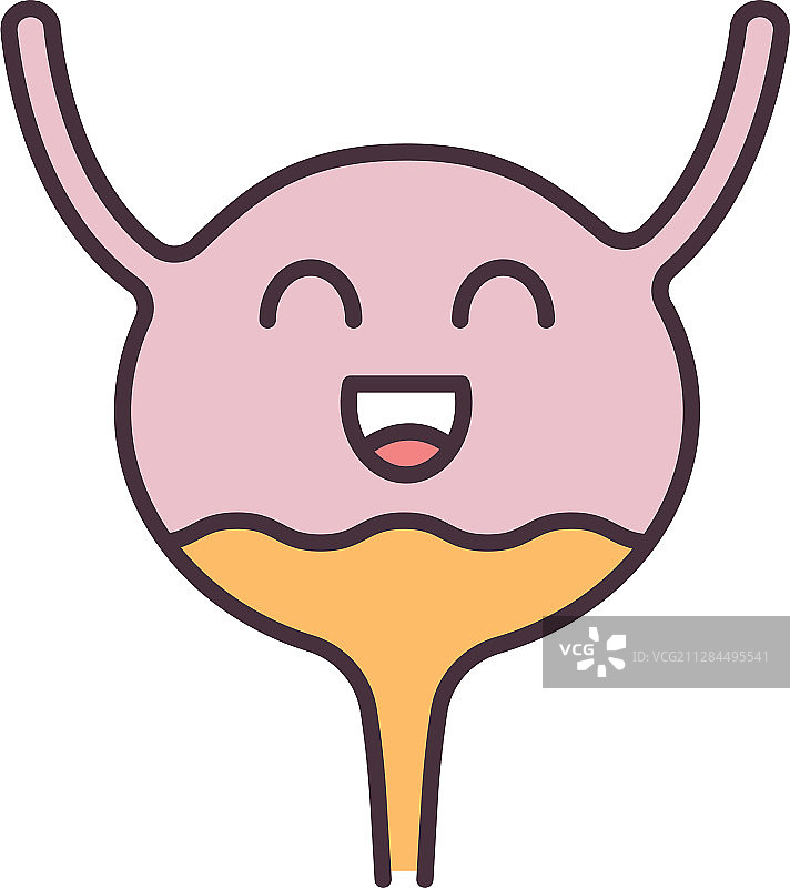 微笑的膀胱彩色图标图片素材