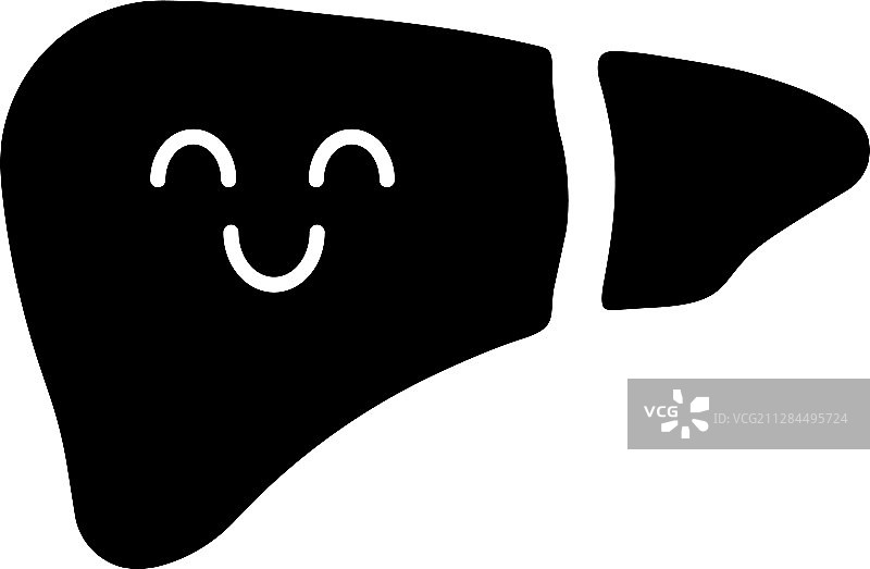 微笑的肝脏标志图标图片素材