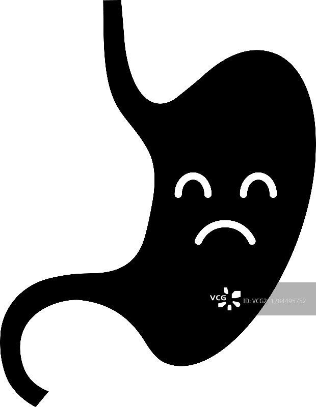 悲伤的胃部标志符号图片素材