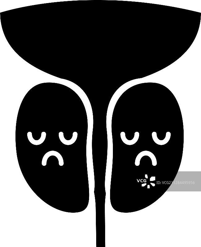 悲伤的前列腺字形图标图片素材