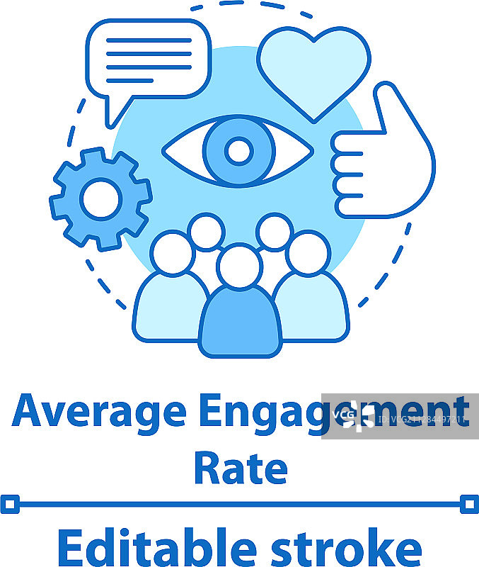 平均受众参与率概念图标图片素材