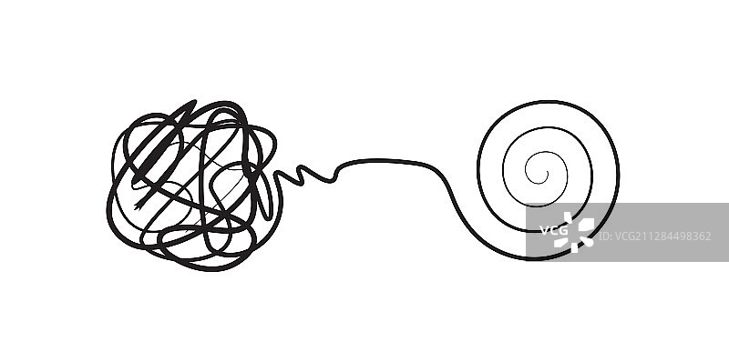 复杂的线条结简化为简单的螺旋图片素材
