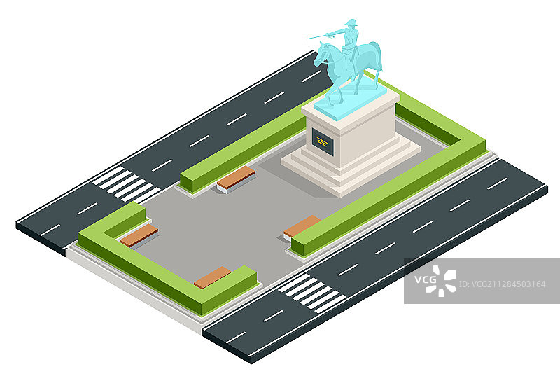 城市公园半身纪念碑图片素材