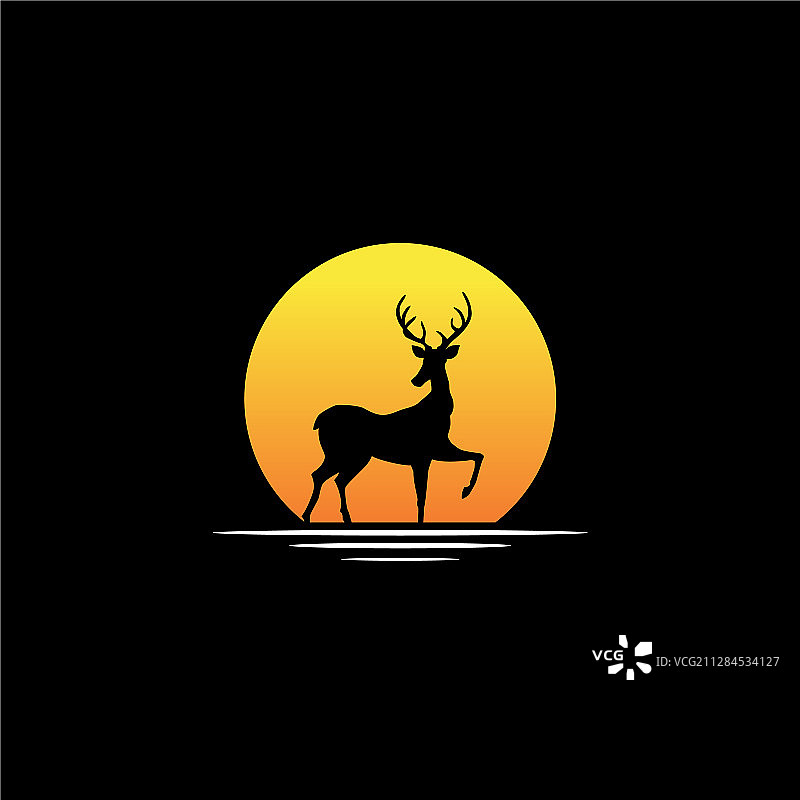 圆形鹿标志图片素材
